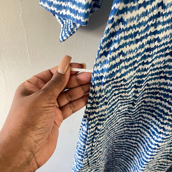 Tucker NYC Safari Button-Up Midi Shirt Dress Womens Small Cobalt Blue No Belt - Picture 6 of 11